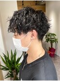 ツイストパーマツイストスパイラルパーマツーブロック刈り上げ
