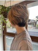 ハンサムショートボブ+セクションカラー