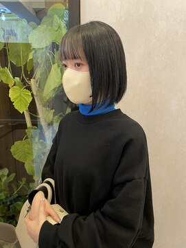 ベンジー 薬院大通店(benji) ミニボブ/インナーカラーグレー/薬院/天神