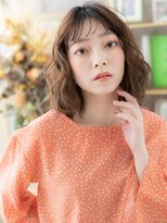 カバーヘア ブリス 北浦和(COVER HAIR bliss)&nbsp;バレイヤージュゆるふわ巻き前下がりボブa北浦和20代30代40代