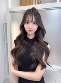 大人可愛い韓国ヘア レイヤーカット 顔まわり 銀座美容室#