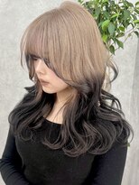 ロウル 渋谷(LOWRL)&nbsp;ミルクティー×ブラック/ルーツカラー/ケアブリーチ