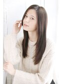 大人可愛いかきあげバングのヨシンモリヘア