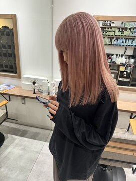 ナンバー リコ 名駅 ジャム 名古屋(N° rico JAM) ピンクベージュ　まろやかピンク　前髪カット　髪質改善