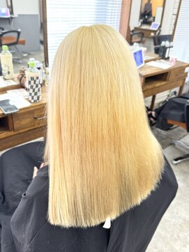 アジールヘア 北千住駅西口店(agir hair) 抜きっぱなしハイトーンブロンドカラー 北千住