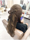 リボンハーフアップ