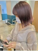 ボブ×ピンクブラウン【TELA HAIR 公津の杜店】