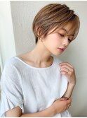 30代40代美髪マッシュショートイメチェンオリーブベージュ