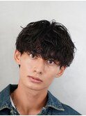 渋谷メンズマッシュウルフカット緩めシャドウパーマルーズパーマ