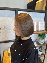 ヴィアンカ 倉敷中央通り店(Vianca)&nbsp;ボブ/内巻きボブ/韓国ボブ/ミルクティーベージュ/ダブルカラー