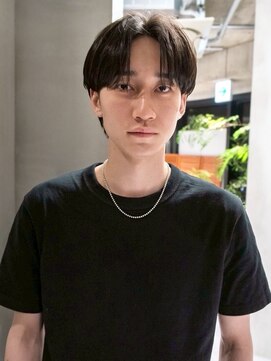 フィルムス 田町芝浦(FILMS) men'sカットスペインカールブルーブラック黒染めブリーチ/田町