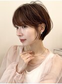 say.ショートボブひし形ショートミルクティーベージュ暗めカラー