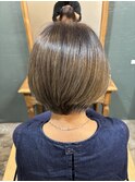 大人可愛い艶髪ボブ×髪質改善グレージュ☆30代40代50代60代