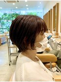 丸み可愛いショートボブ