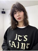 透明感ナチュラルブラウン/デザインパーマ/ミディアム