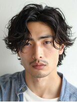 アース 天満橋店(HAIR & MAKE EARTH)&nbsp;20代30代◎爽やか刈り上げセンターパート×ビジネス冬カラー