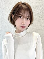 ファム(Fann.)&nbsp;丸みショートボブ×シースルーバング｜小顔見え韓国ヘア