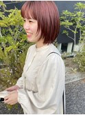 ボブウルフ◎ピンクオレンジカラー