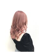 ピンク/ピンクベージュ/ハイトーンカラー/エクステ/ブリーチ