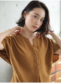 ニュアンスバングの大人ボブ