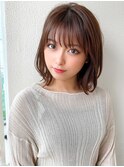 20代30代40代小顔外ハネミディアムひし形シルエットくびれミディ