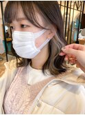 【柴田】ホワイトインナーカラーボブルフミディアムヘア