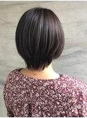 20代30代40代大人可愛いストレートショート髪質改善ハイライト