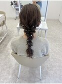 ロングの編みおろしスタイル