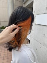 ヘアーデザイン アルエ(HAIR×design ARUE) 【ARUE】イヤリングカラー×オレンジ