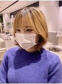 韓国ハイトーン内巻きボブ顔まわりカットエギョモリ