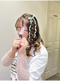王道ダウンスタイル♪サイド編みたらしヘアメ♪