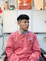 メリケンバーバーショップ フクオカ(MERICAN BARBERSHOP FUK)&nbsp;べリーショートダークアッシュニュアンスパーマ韓国マッシュ