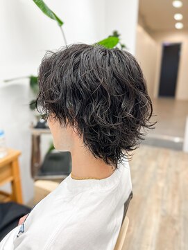 セイドット フクオカ(Say.FUKUOKA) 【メンズ★大名】センターパート×ウルフ×波巻きパーマ×メンズ