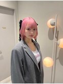 【hinana】ミルキーピンク×簡単ボブアレンジ