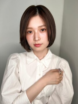 カバーヘア 上尾西口店(COVER HAIR) ナチュラルブラウン小顔前下がりワンレンボブp1上尾20代30代40代