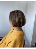 20代30代40代◎小顔に見えせる似合わせカットオリーブグレー