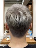 メンズハイトーンブリーチシルバー系透明感カラー30代40代