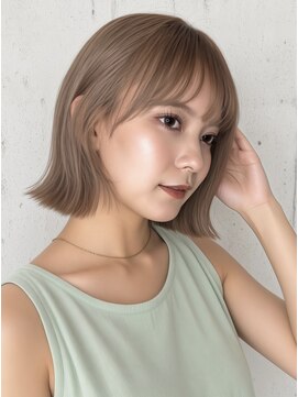 リークフー(Ree cu fuu) 切りっぱなしボブ/夏のピンクベージュ