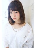 鎖骨ミディアム小顔前下がりボブ♪