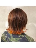 【mu;d-coa横浜】外ハネボブにオレンジインナーカラー