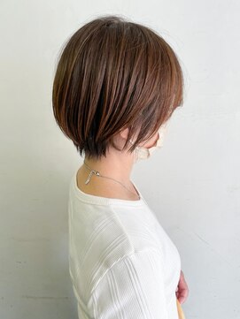 キャンバス バイ ネオリーブ 横浜西口(Canvas by neo.) 大人可愛い丸みショートボブ　ブラウンベージュ