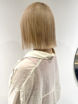 ラミエバイメルト 下北沢(lamie by melt) 花田/ボブ/切りっぱなしボブ/ブロンド/ミルクティーベージュ