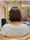 イメチェン外ハネボブ美髪ワイドバングレイヤー髪質改善縮毛矯正