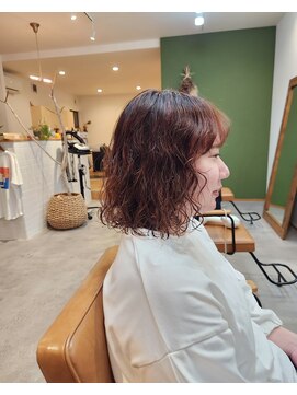 ヨハク(yohak) ボブ×ウェーブパーマ