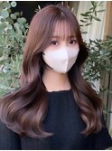 #87/韓国/韓国風/レイヤーカット/後れ毛/くびれヘア/前髪/原宿