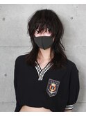 ウルフカット/黒髪/ウルフヘア