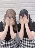 あみおろしリボンツインテール