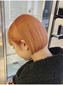 #ブリーチ#ハイトーンカラー#オレンジカラー#ミニボブ#ボブ