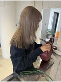 クラゲヘアミディアムヘアオリーブグレージュミニボブミディアム