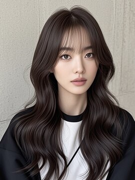 レイヤーカットバレイヤージュオリーブグレージュハッシュカット